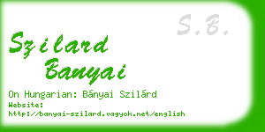 szilard banyai business card