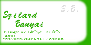 szilard banyai business card